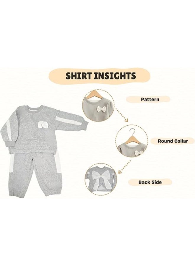 MINIIMODZ Grey Bow Design GS Set for Boys – Party & Casual Dress by MINII MODZ | Boys Ethnic Sets, Tracksuit Combo - Image 3
